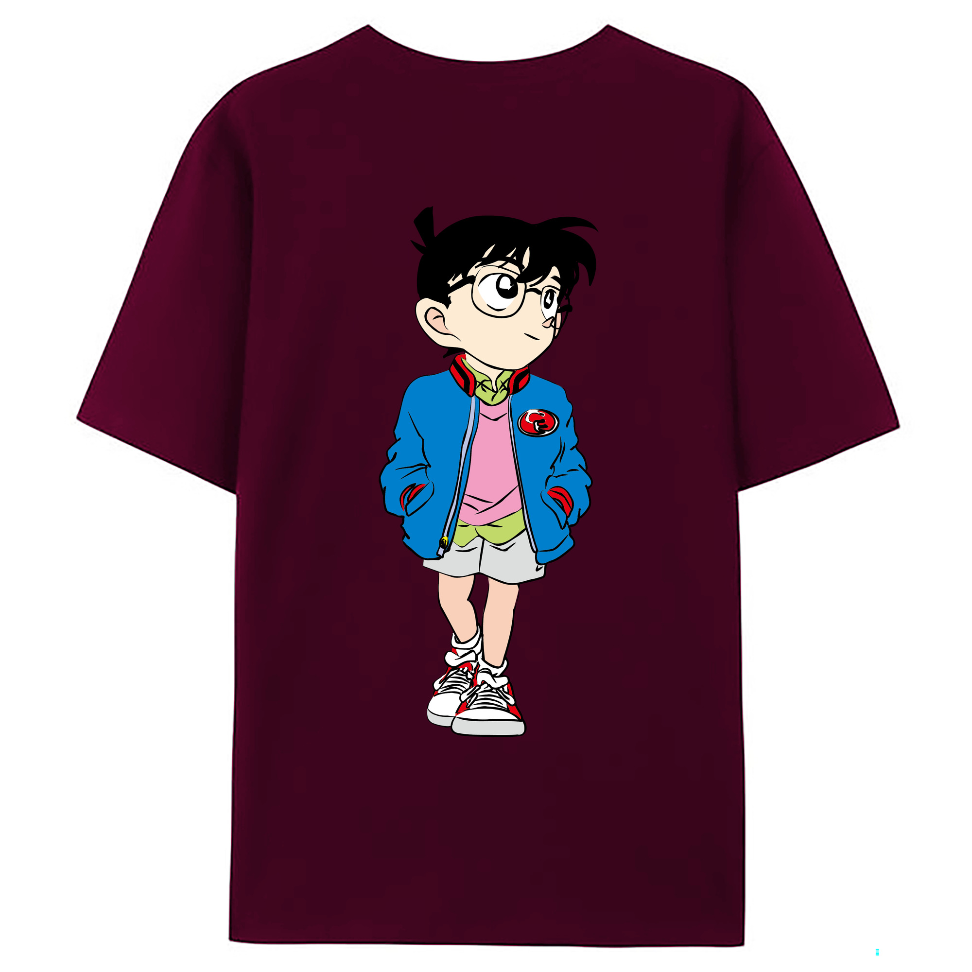 （画像用） 名探偵コナン 江戸川 コナン Detective Conan Conan Edogawa レディース半袖Tシャツ(バックプリント)